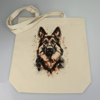 Torba bawełniana ecru 220g z nadrukiem Owczarka – torba dla prawdziwych miłośników owczarków niemieckich