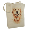 Torba bawełniana ecru 220g z nadrukiem Golden Retrievera – ekologiczna torba dla miłośników psów