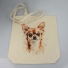 Torba bawełniana ecru 220g z nadrukiem Chihuahua – ekologiczna torba dla miłośników psów