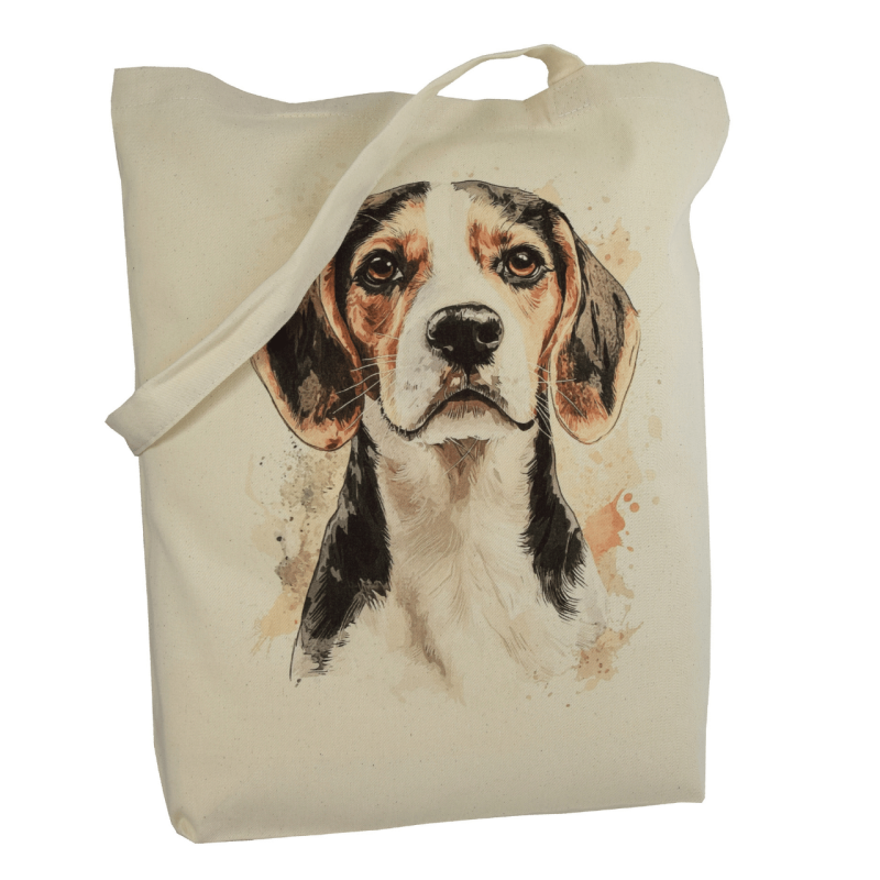 Torba bawełniana ecru 220g z nadrukiem Beagle– ekologiczna torba dla miłośników psów