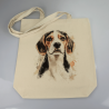 Torba bawełniana ecru 220g z nadrukiem Beagle– ekologiczna torba dla miłośników psów