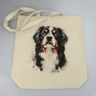 Torba bawełniana ecru 220g z nadrukiem Berneńczyk - torba dla miłośników dużych ras psów