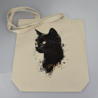 Torba bawełniana ecru 220g z nadrukiem kota amerykańskiego  -torba dla miłośników kotów