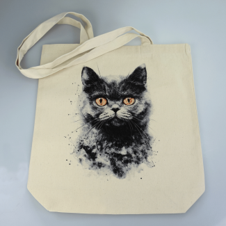 Torba bawełniana ecru 220g z nadrukiem kota amerykańskiego  -torba dla miłośników kotów