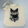 Torba bawełniana ecru 220g z nadrukiem kota amerykańskiego  -torba dla miłośników kotów