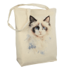 Torba bawełniana ecru 220g z nadrukiem kota Ragdoll – elegancka torba dla miłośników kotów