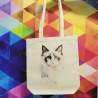 Torba bawełniana ecru 220g z nadrukiem kota Ragdoll – elegancka torba dla miłośników kotów