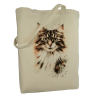 Torba bawełniana ecru 220g z nadrukiem kota norweskiego leśnego – torba dla miłośników kotów i natury