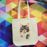 Torba bawełniana ecru 220g z nadrukiem kota norweskiego leśnego – torba dla miłośników kotów i natury