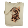 Torba bawełniana ecru 220g z nadrukiem kota bengalskiego – torba dla miłośników egzotycznych kotów