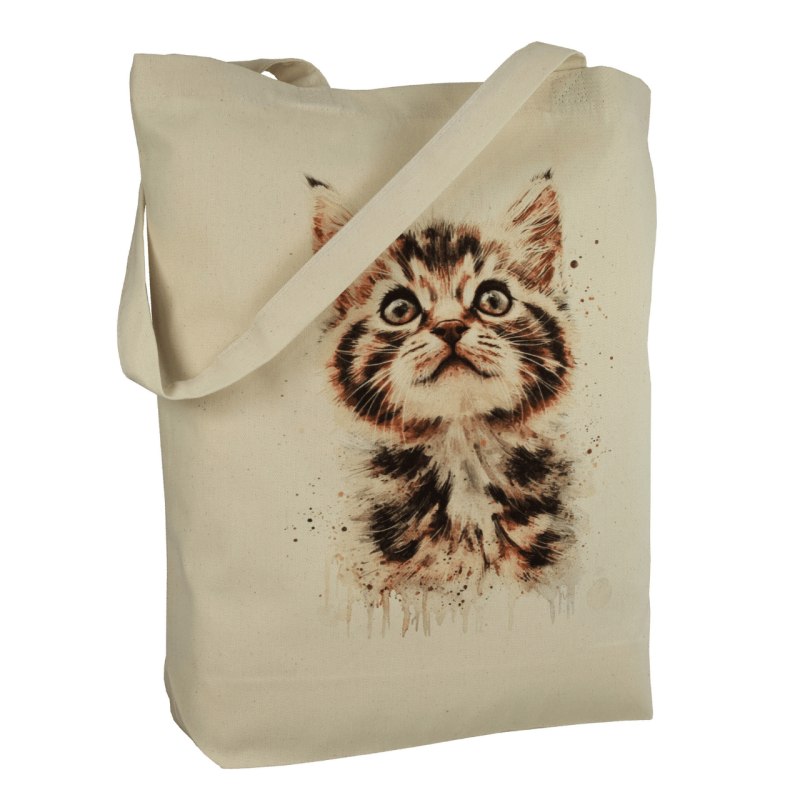 Torba bawełniana ecru 220g z nadrukiem kota domowego – torba dla miłośników kotów