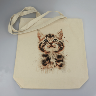 Torba bawełniana ecru 220g z nadrukiem kota domowego – torba dla miłośników kotów