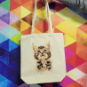 Torba bawełniana ecru 220g z nadrukiem kota domowego – torba dla miłośników kotów
