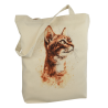 Torba bawełniana ecru 220g z nadrukiem kota abisyńskiego – torba dla miłośników eleganckich kotów