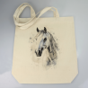 Torba bawełniana ecru 220g z nadrukiem konia arabskiego – torba dla miłośników koni i jeździectwa