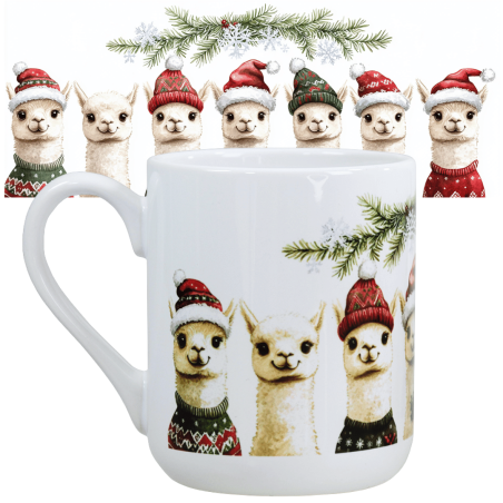 Kubek ceramiczny 330ml świąteczna ALPAKI na Mikołaja