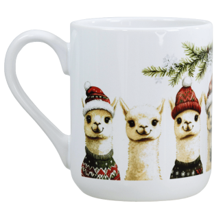 Kubek ceramiczny 330ml świąteczna ALPAKI na Mikołaja