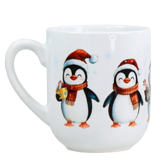 Kubek ceramiczny 290 ml świąteczny PINGWINKI na święta