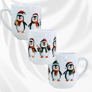 Kubek ceramiczny 290 ml świąteczny PINGWINKI na święta