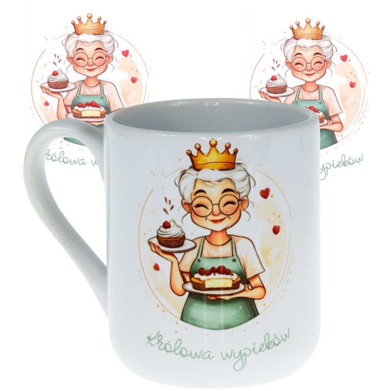 Kubek ceramiczny 330ml Królowa wypieków na Dzień Babci