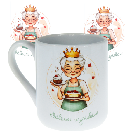 Kubek ceramiczny 330ml Królowa wypieków na Dzień Babci