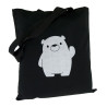 Torba bawełniana czarna 220g z nadrukiem BIAŁY MIŚ