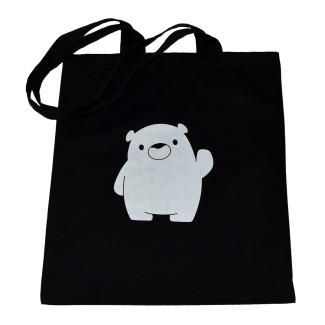 Torba bawełniana czarna 220g z nadrukiem BIAŁY MIŚ