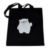 Torba bawełniana czarna 220g z nadrukiem BIAŁY MIŚ