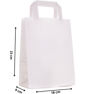 Torby papierowe EKO BIAŁE 18x9x23cm / 25 szt / TORBA a5 mała na zakupy TOREBKI do sklepu