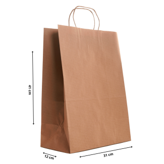 Torby papierowe EKO BRĄZOWA 31x12x41cm