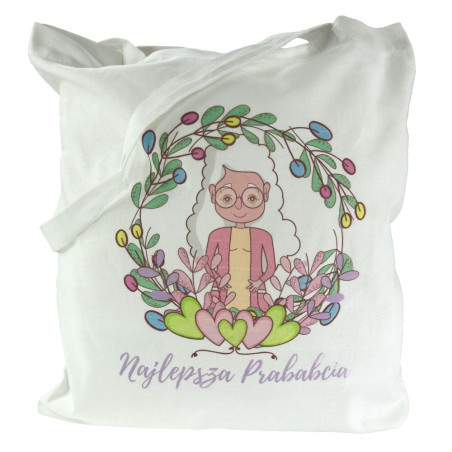 Torba bawełniana z nadrukiem NAJLEPSZA PRABABCIA