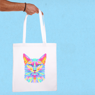 Torba bawełniana z nadrukiem - KOT KOLOR