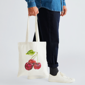 Torba bawełniana z nadrukiem WIŚNIA