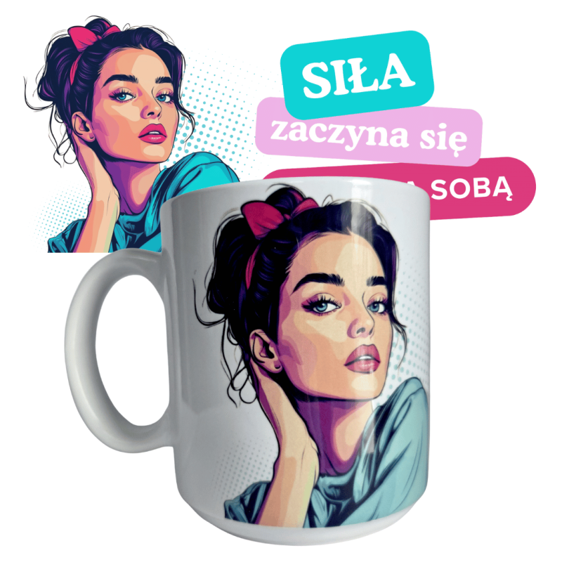 Kubek ceramiczny KOBIETA -siła 330ml na dzień kobiet