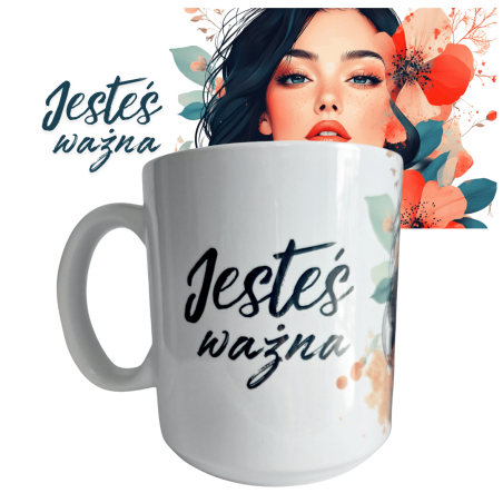 Kubek ceramiczny KOBIETA -Jesteś Ważna 330ml na dzień kobiet