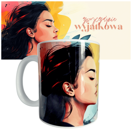 Kubek ceramiczny KOBIETA -zwyczajnie wyjątkowa 330ml na Dzień Kobiet