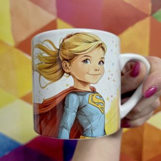 Kubek ceramiczny mały SUPER GIRL180ml dla dziewczynek na Dzień Kobiet