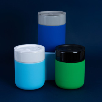 Kubek ceramiczny TEONA z silikonową osłonką z TWOIM NADRUKIEM