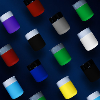 Kubek ceramiczny TEONA z silikonową osłonką z TWOIM NADRUKIEM