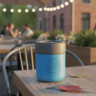 Kubek ceramiczny TEONA z silikonową osłonką z TWOIM NADRUKIEM