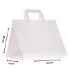 Torba papierowa 32x22x25 cm z uchwytem płaskim - biała