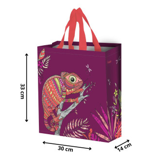 Torba KAMELEON bordo 30x14x33cm torebka na zakupy materiałowa mocna
