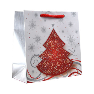 Torby ozdobne święta K0 Gwiazdki 16x6x16 cm na Boże Narodzenie Mikołaja