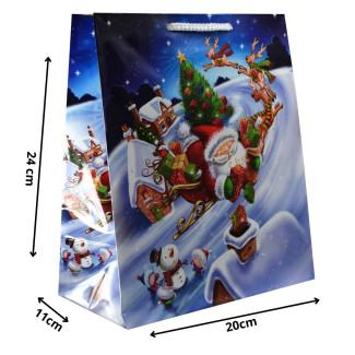 Torby ozdobne święta K1 Renifer 20x11x24 cm na Boże Narodzenie Mikołaja