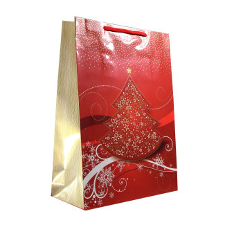 Torby ozdobne święta TL2 gwiazdki 22x11x32cm na Boże Narodzenie Mikołaja