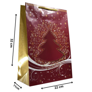 Torby ozdobne święta TL2 gwiazdki 22x11x32cm na Boże Narodzenie Mikołaja