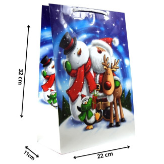 Torby ozdobne święta TL2 renifer 22x11x32cm na Boże Narodzenie Mikołaja