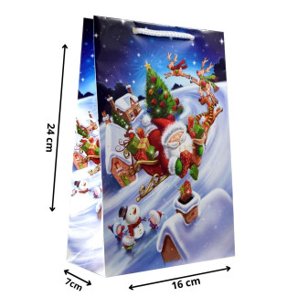 Torby ozdobne święta TL4 renifer 16x7x24 cm na Boże Narodzenie Mikołaja