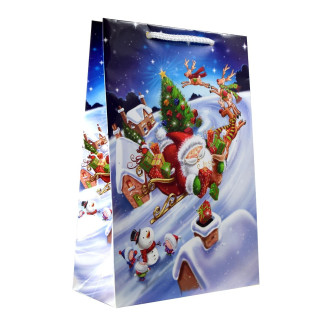Torby ozdobne święta TL4 renifer 16x7x24 cm na Boże Narodzenie Mikołaja