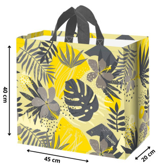 Torba MONSTERA szara 45x20x40cm torebka na zakupy materiałowa mocna